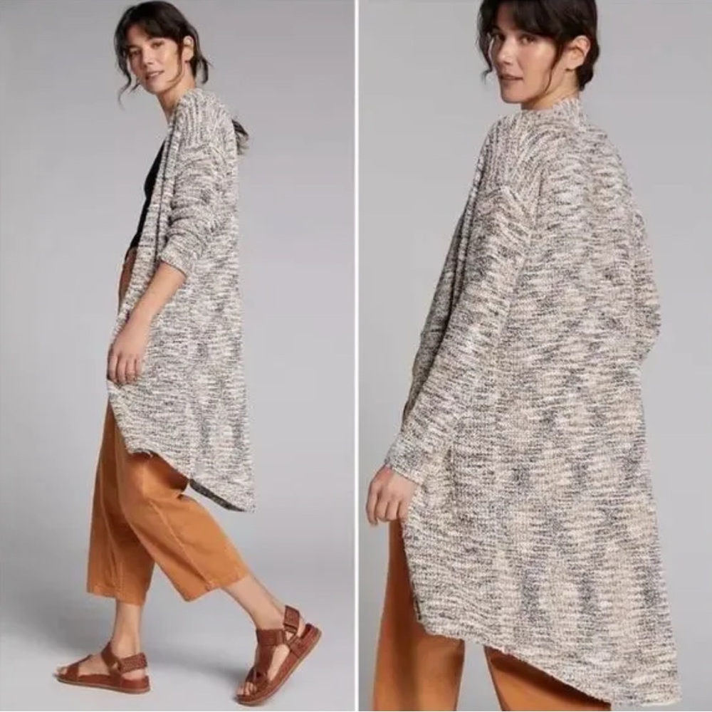 Anthropologie Pilcro Open Front Duster Longline Textured Cardigan Size S Pocket